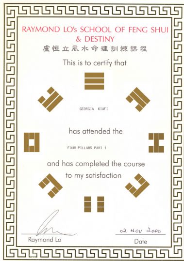 Georgis Kiafi - Certificate - The Feng Shui Life
