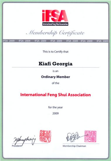 Georgis Kiafi - Certificate - The Feng Shui Life