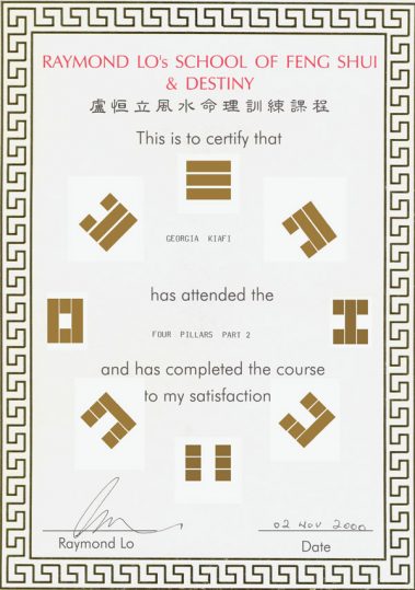 Georgis Kiafi - Certificate - The Feng Shui Life
