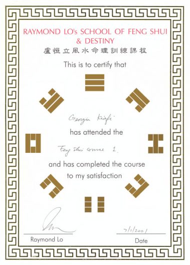 Georgis Kiafi - Certificate - The Feng Shui Life