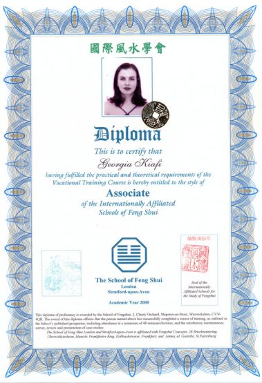 Georgis Kiafi - Certificate - The Feng Shui Life