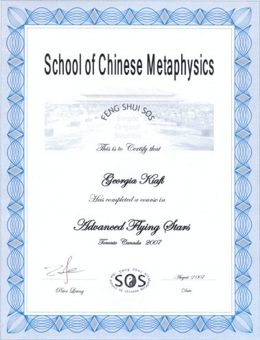 Georgis Kiafi - Certificate - The Feng Shui Life