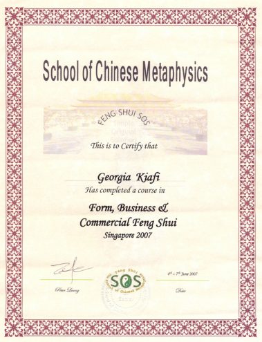 Georgis Kiafi - Certificate - The Feng Shui Life