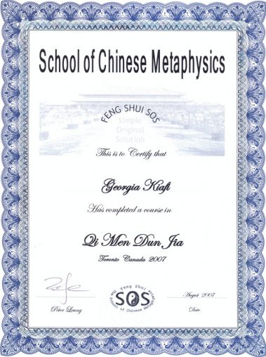 Georgis Kiafi - Certificate - The Feng Shui Life